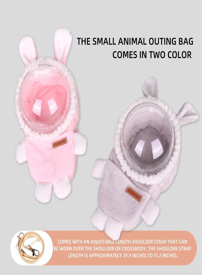 HardcorePet Hamster Carrier Rat Bag Cute Rabbit Shape Small Animal Sugar Glider Travel Pouch Gerbil Hedgehog Portable Travel Carrier Outdoor Hangbag Grey Squirrel Rat Carrier (Grey) - Image 4